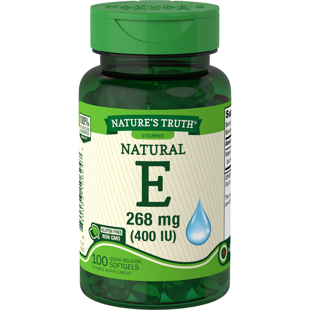 Nature’s Truth® Natural E 400 U Gluten-Free Rapid-Release Gelcap SFG, 100 EA