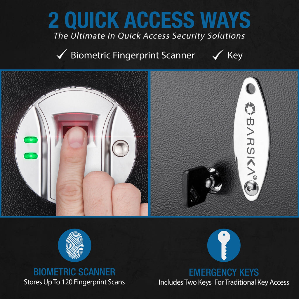 0.23 Cu Ft Top Opening Biometric Security Safe