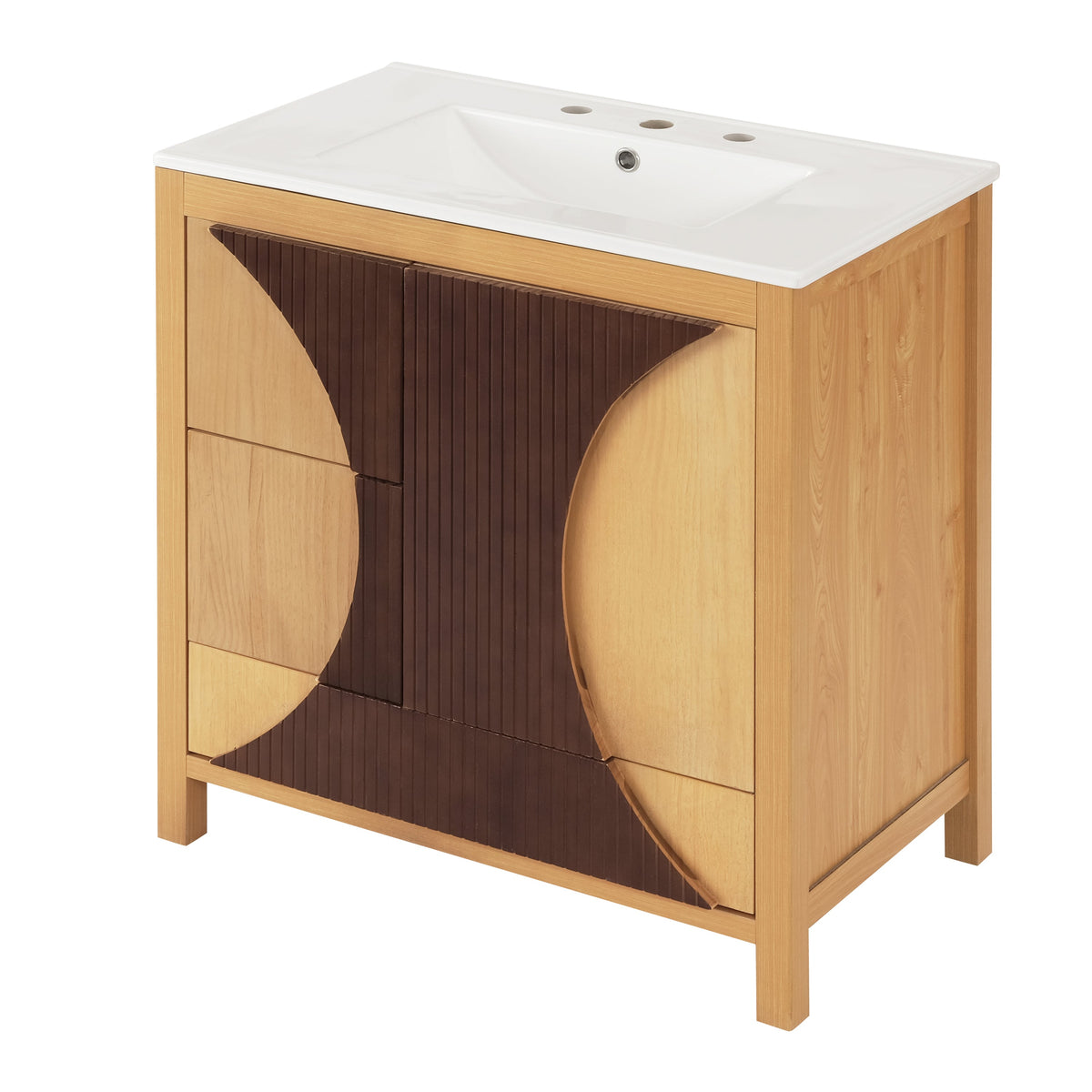 30 Inch Mid-Century Modern Bathroom Vanity with Sink