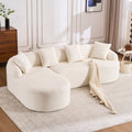 Boneless L-Shape Sectional Sofa with Curved Chaise