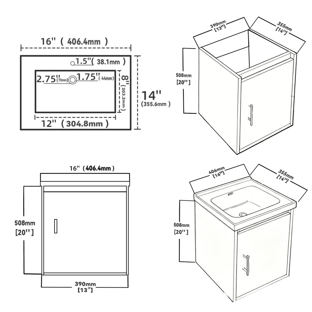 16" Floating Bathroom Vanity