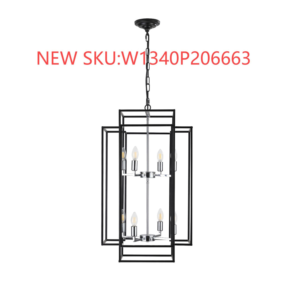 Black Geometric Foyer Chandelier