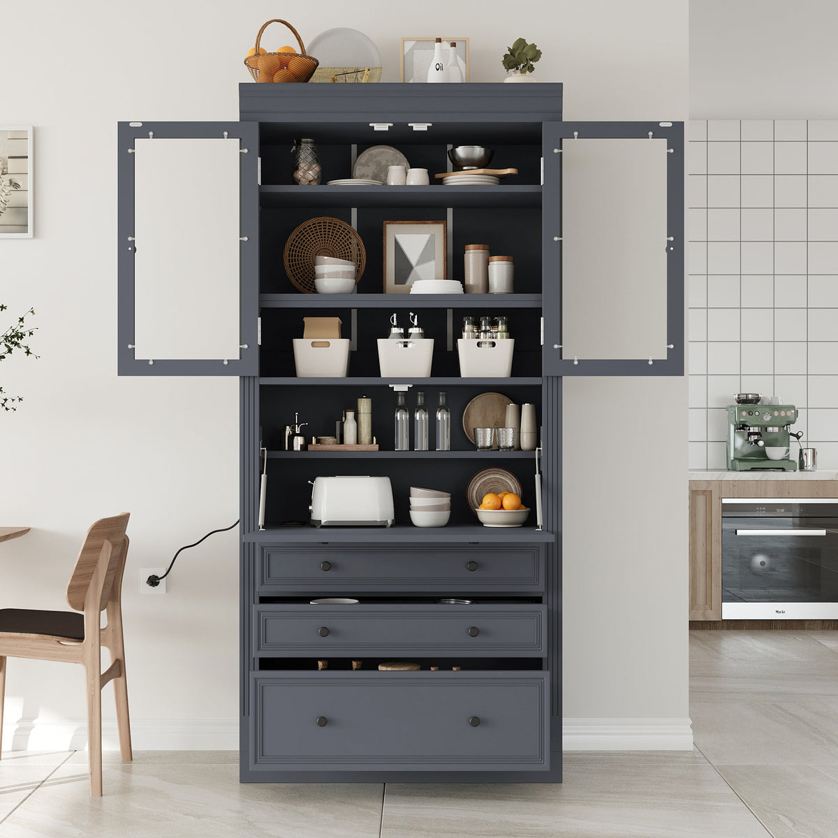 TOPMAX Freestanding Kitchen Pantry Storage Cabinet