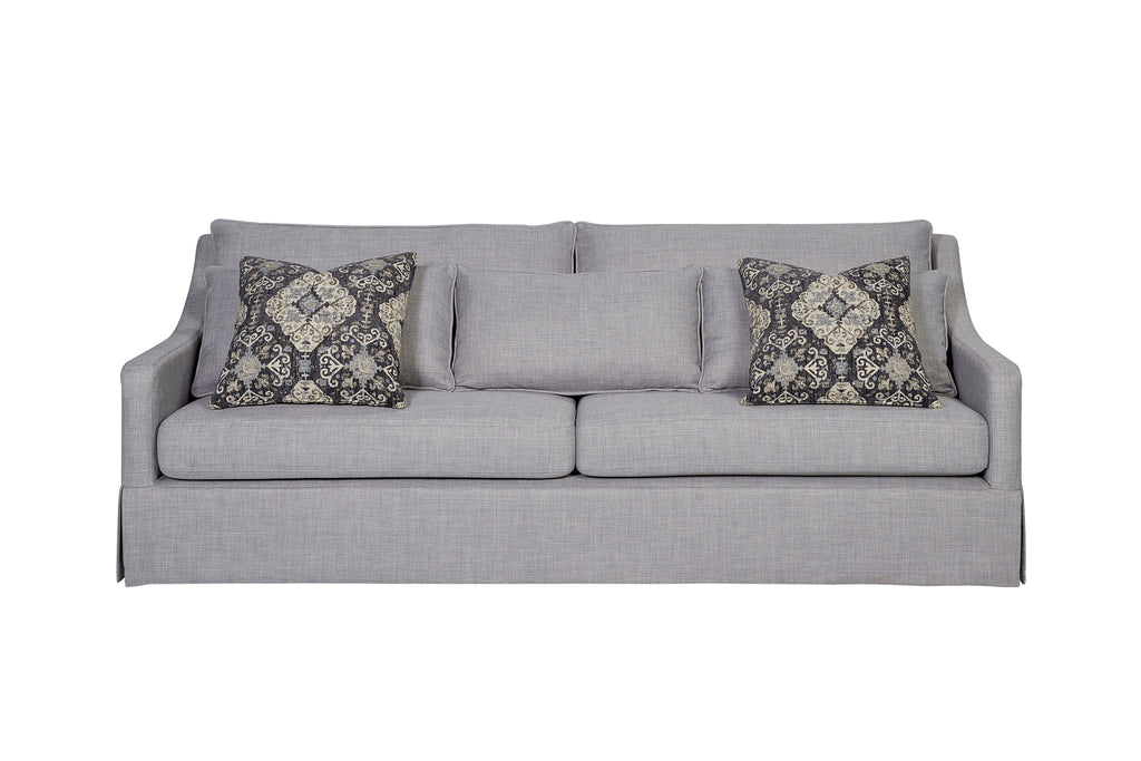 Sofa with Skirt and Reversible Cushions and 2 Pillows
