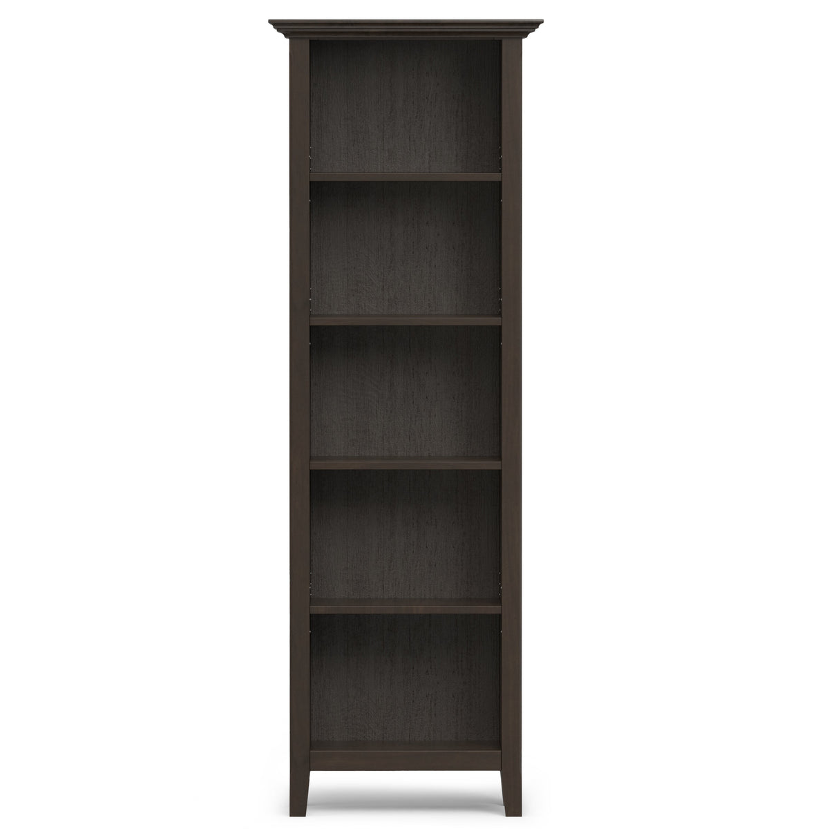 Amherst 24 Inch Solid Wood 5 Shelf Bookcase in Hickory