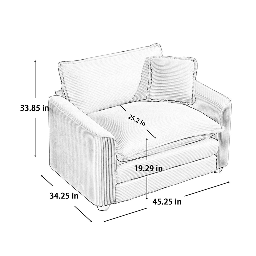 Luxurious and Sophisticated Deep Seated Sofa Set with Two Single Chairs