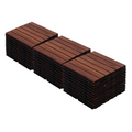 30 PCS Interlocking Deck Tiles Striped Pattern