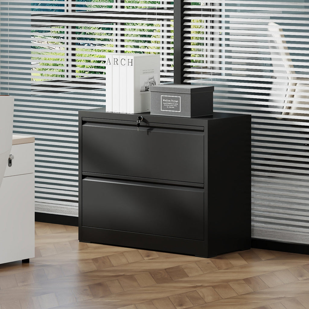 2 Drawer Lateral File Cabinet with Lock