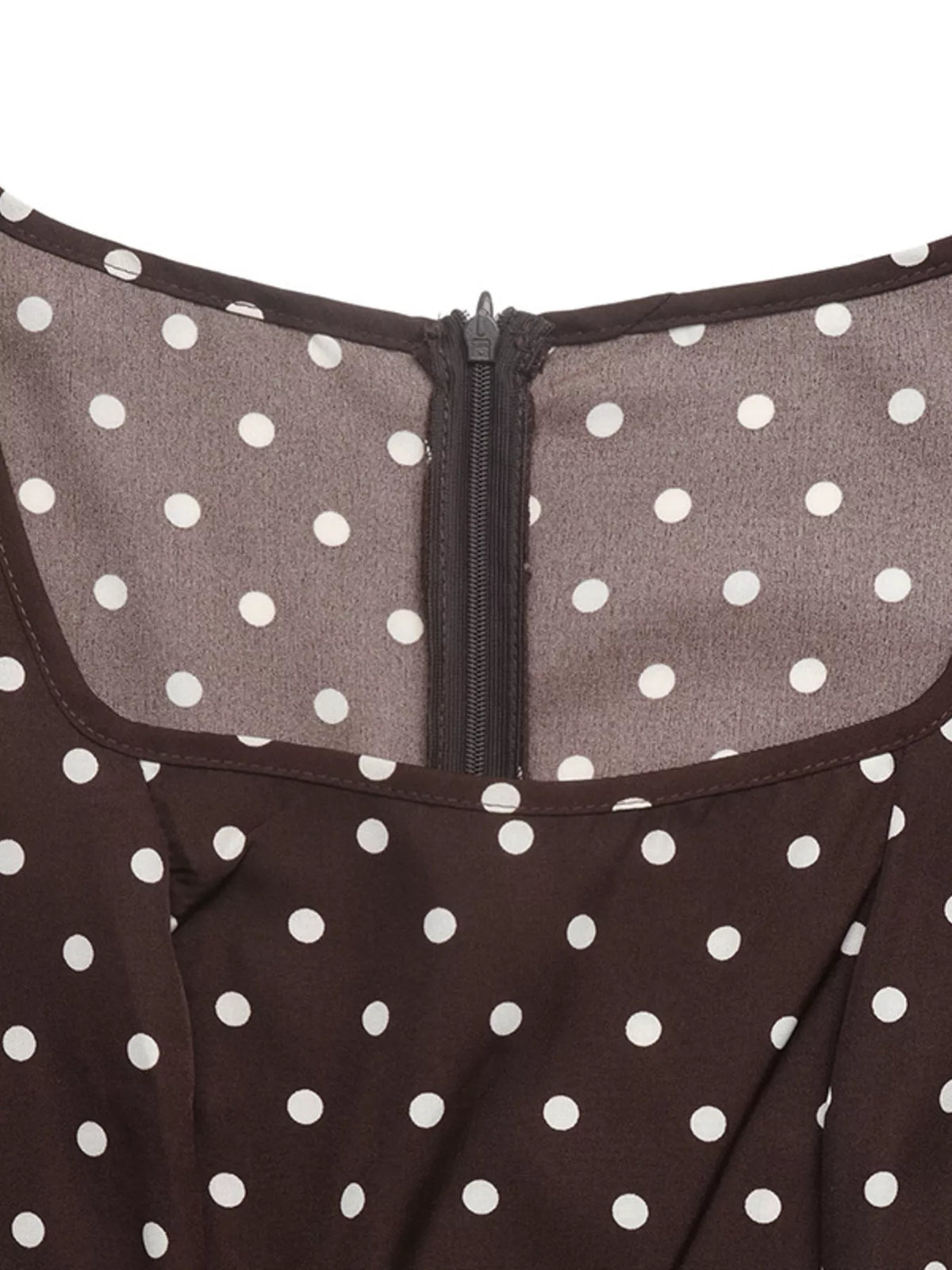 Polka Dot Square Neck Long Sleeve Maxi Dress