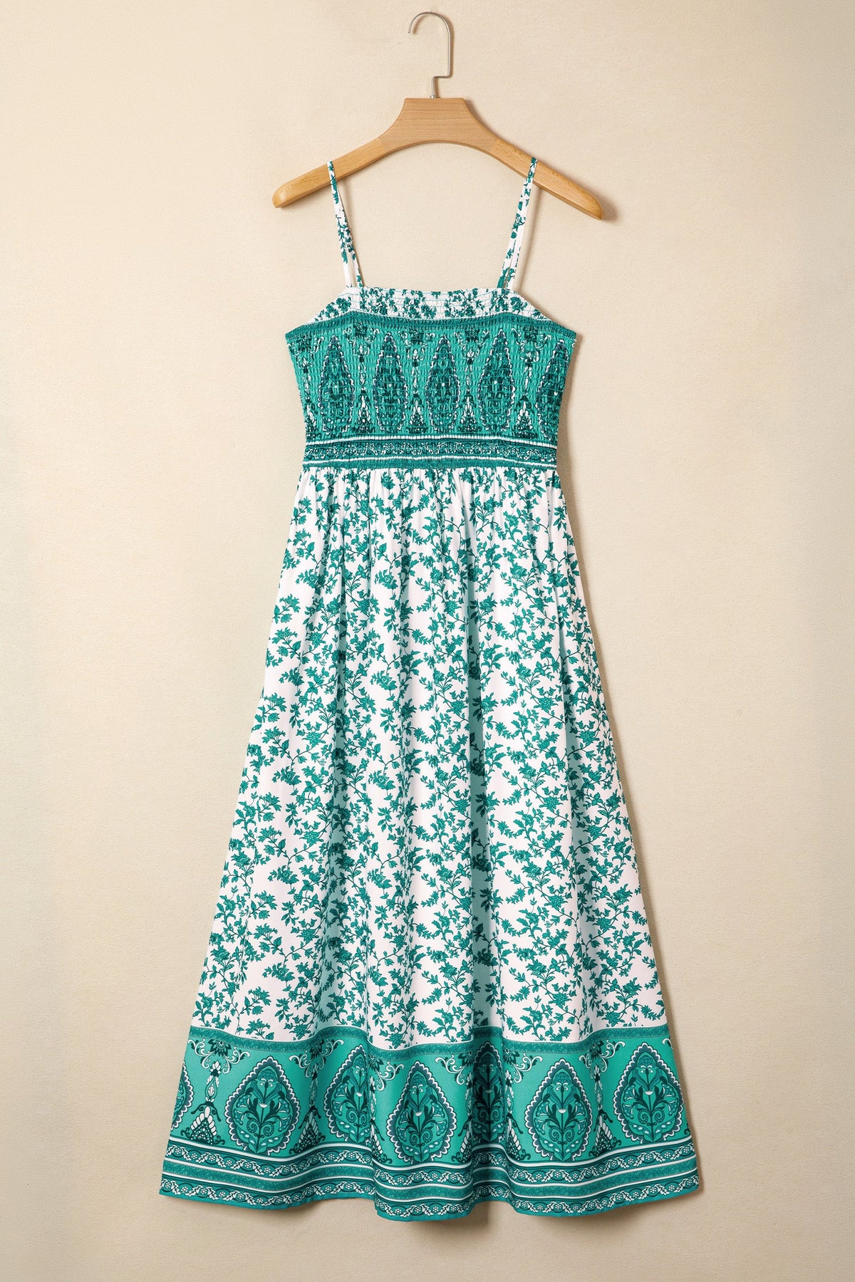 Floral Boho Shirred Cami Maxi Dress