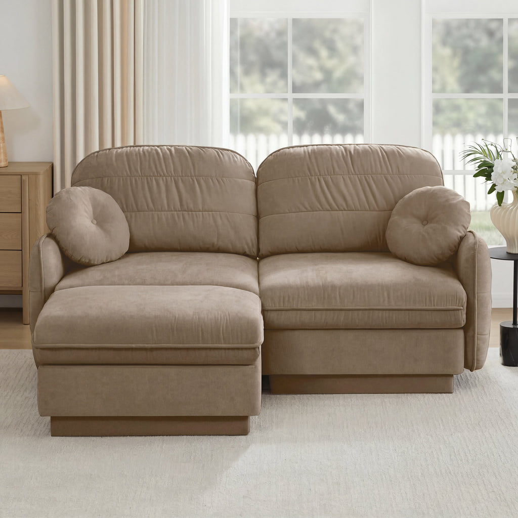 Chenille Cloud L-Shaped Loveseat Sofa