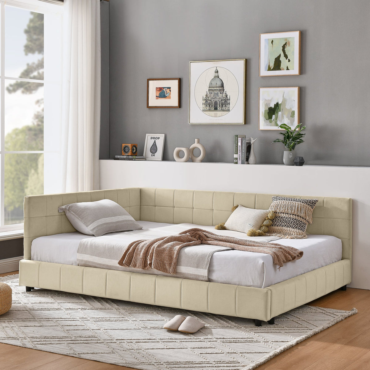 Full Size Upholstered Tufted Bed Frame