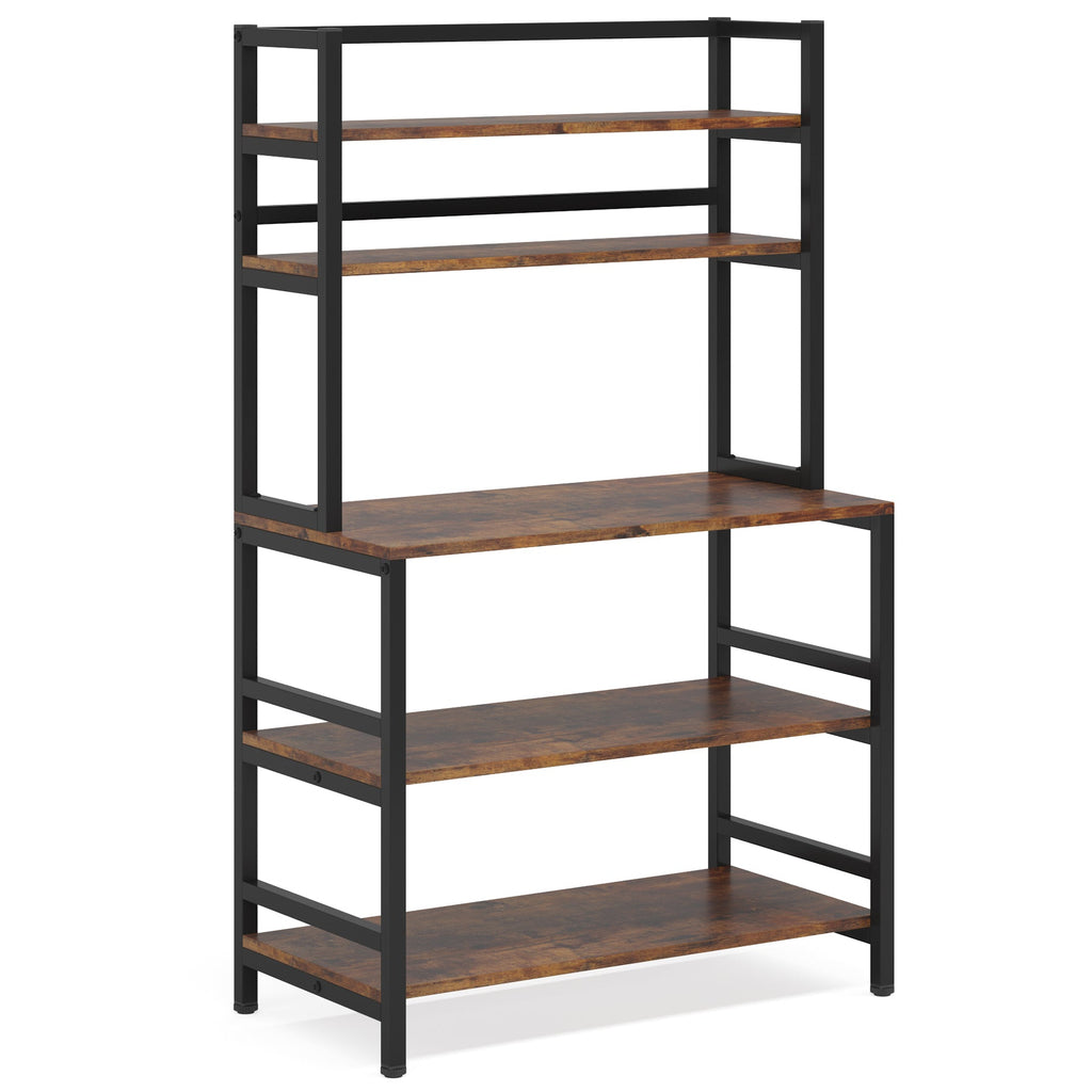 5-Tier Kitchen Bakers Rack with Hutch