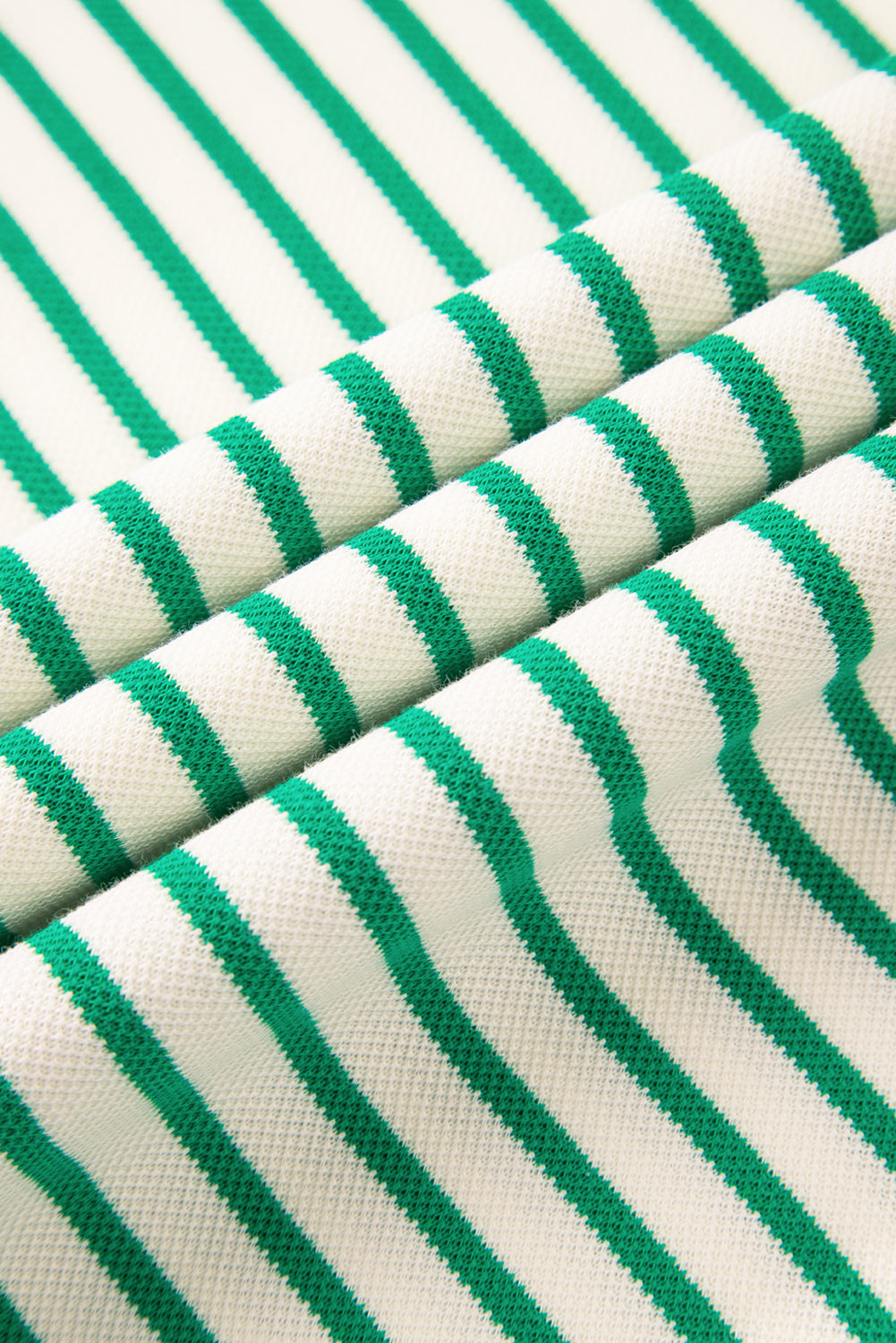 Stripe Contrast Detail Ruffle Short Sleeve Top