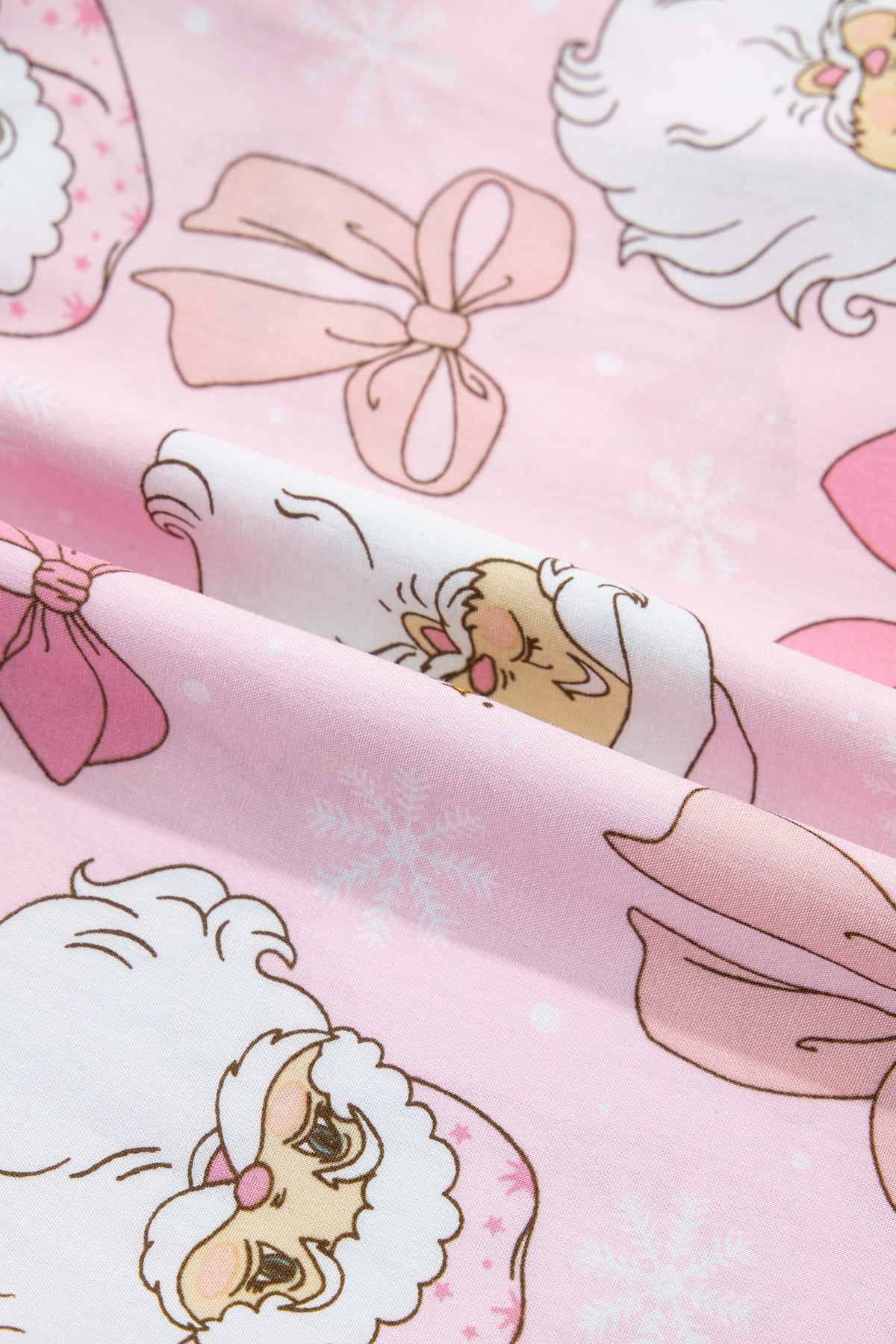 Christmas Santa Print Top & Shorts Pajama Set