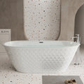 59" Acrylic Freestanding Bathtub with Unique Diamond Pattern Design