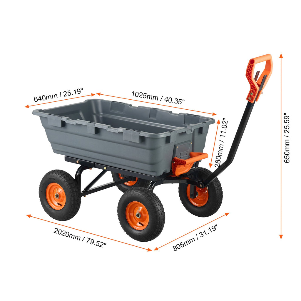 Poly Garden Dump Cart with Steel Frame