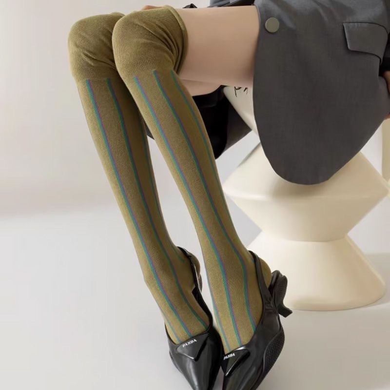 Lady's Colorful Striped Over-the-knee Socks