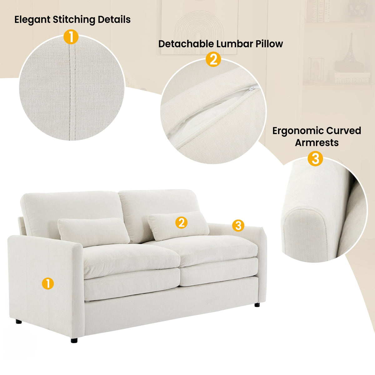 Cozy Upholstered Sofa Set