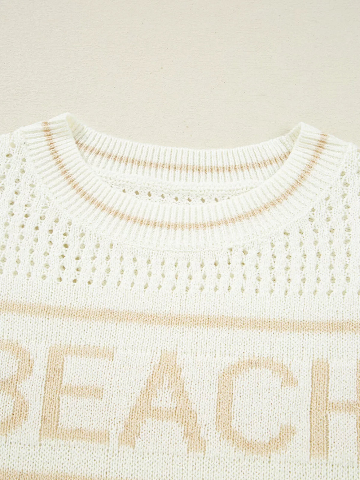 BEACH Hollow Out Knitted Lightweight Dolman Sweater