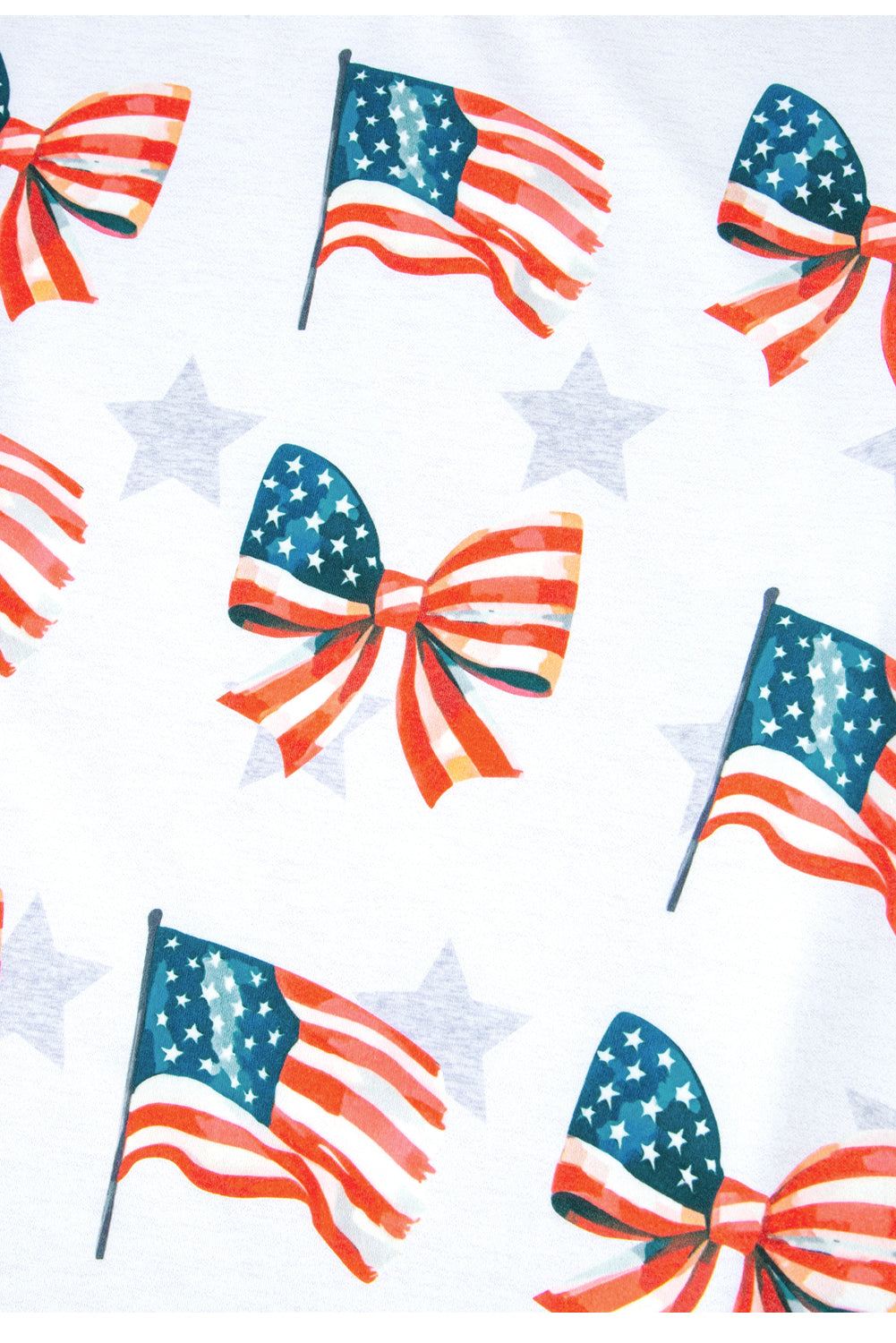 USA Flag & Bow Star Graphic T-Shirt
