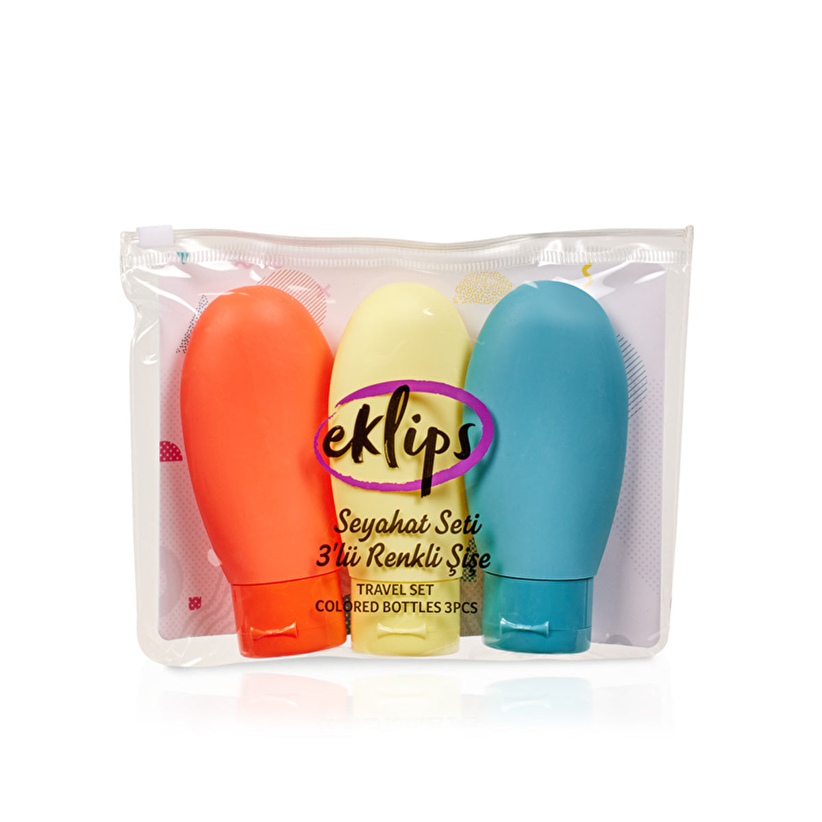 Eklips Travel Set 3-Pack Colored Bottles - Reusable | Personal Care