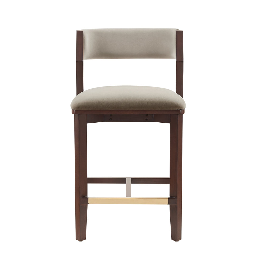 Patricia Wood Upholstered Counter Stool