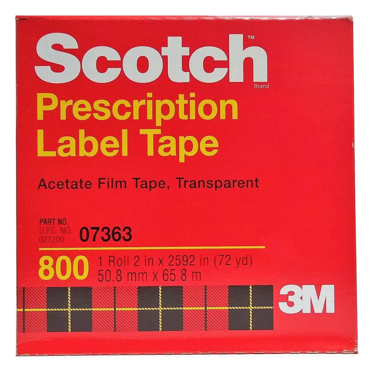 Scotch Prescription Label Protective Tape, 2 in x 72 yd, Individual Box