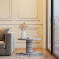 Modern Stacked Cobblestone End Table