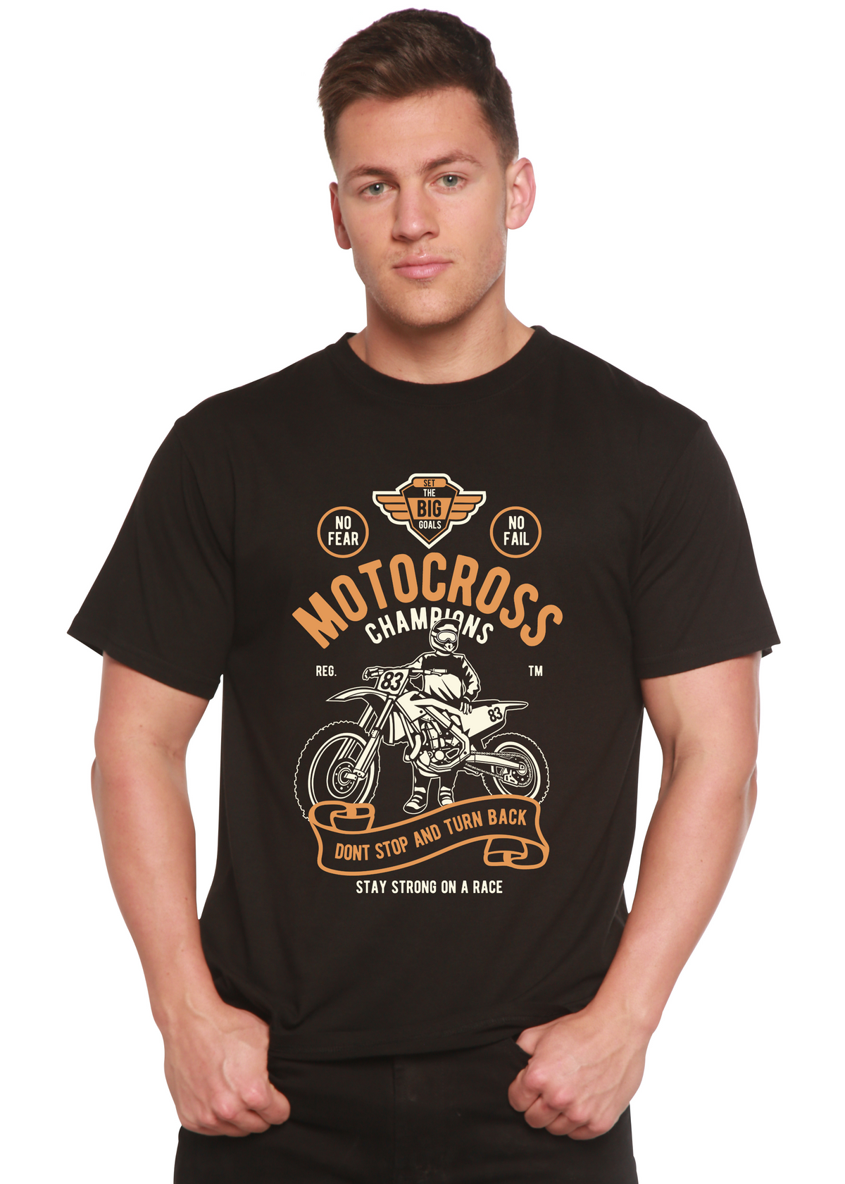 Motocross Champions Men's Bamboo Viscose/Organic Cotton Short Sleeve Graphic T-Shirt
