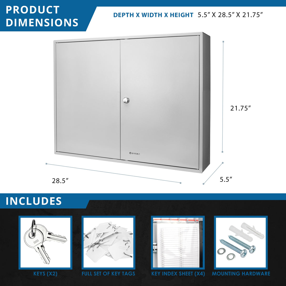 320 Capacity Fixed Position Key Cabinet with Key Lock
