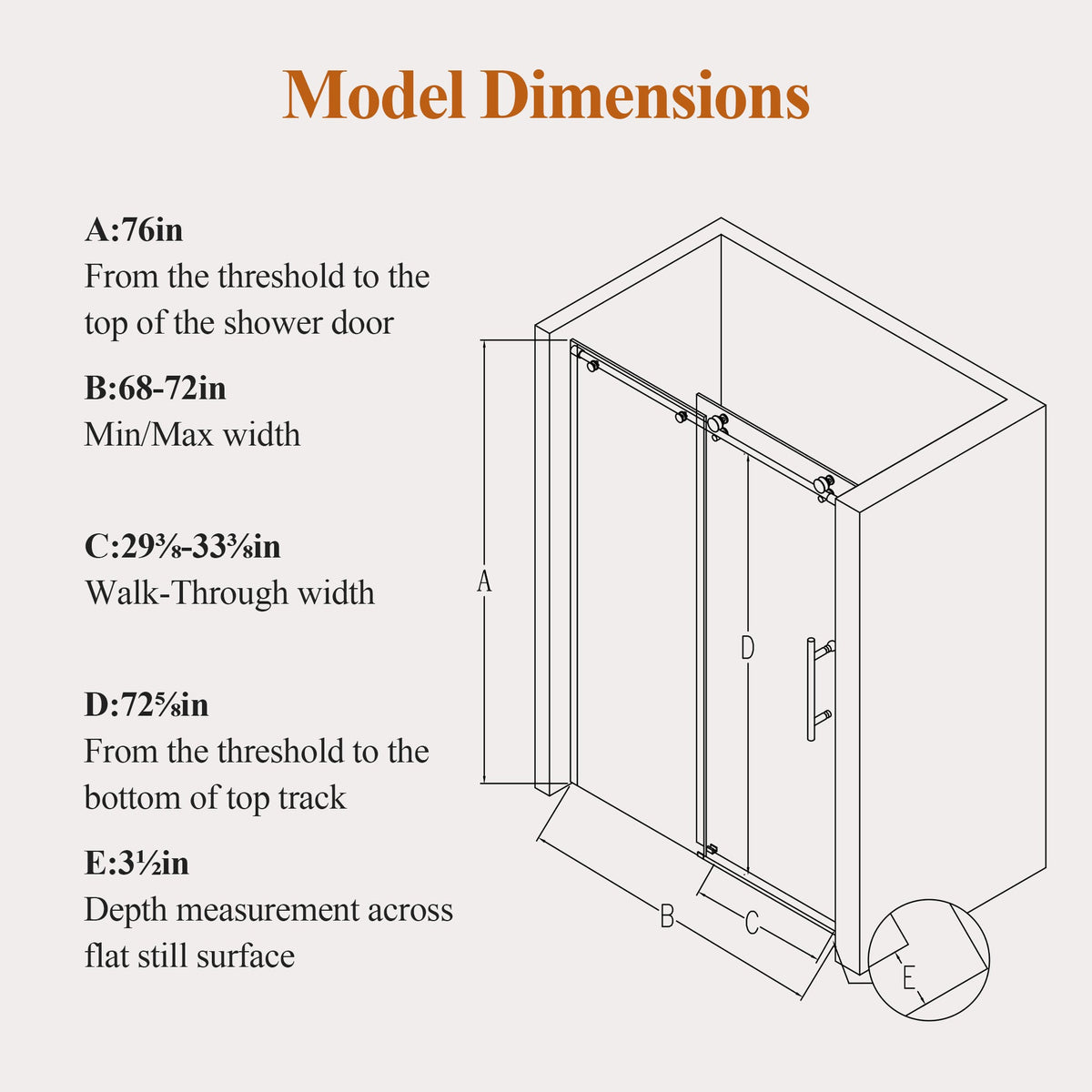 Frameless Single Sliding Shower Door