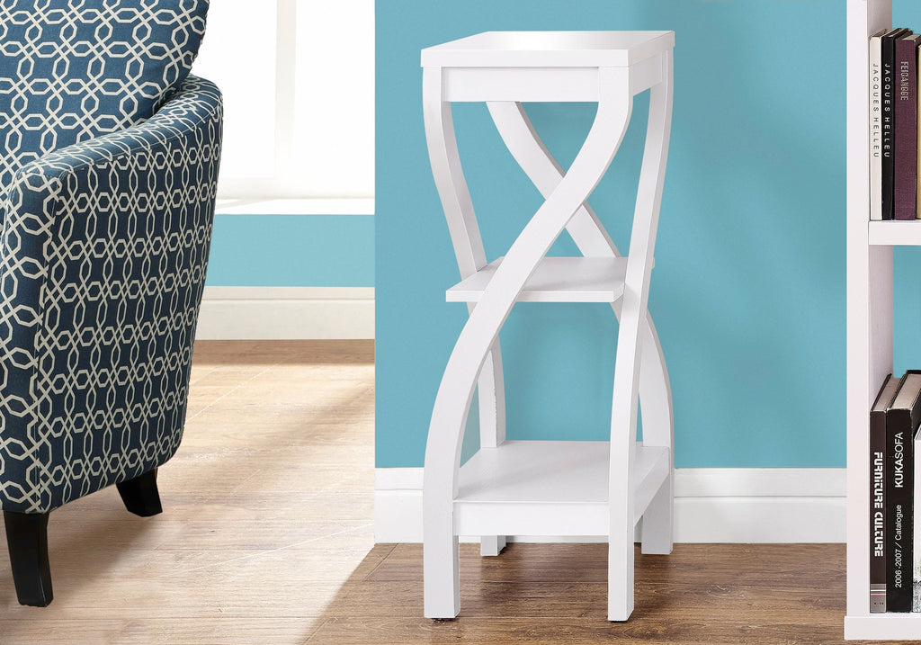Accent Table - Square Design with Shelves