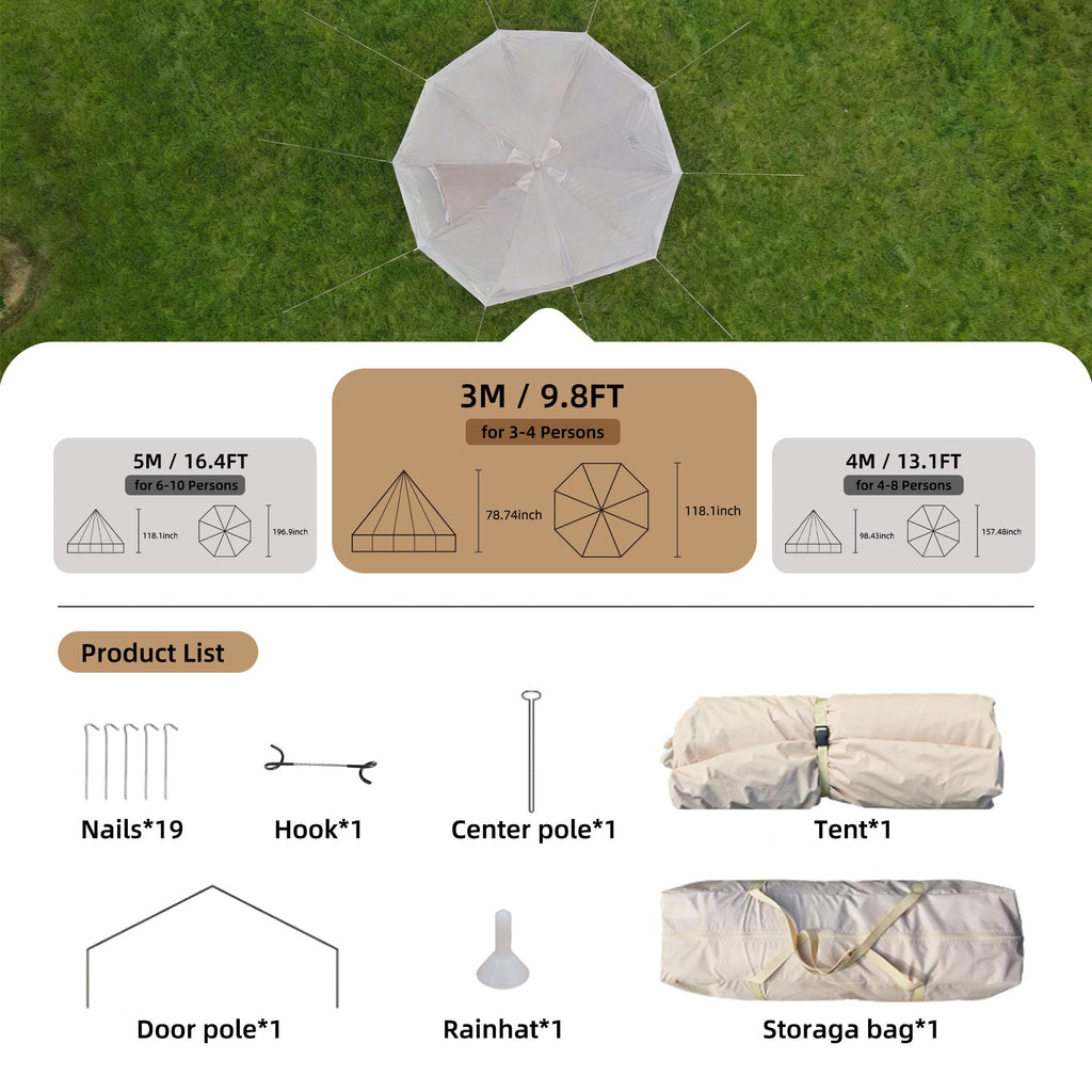 4 Season Bell Tent 9.8 FT