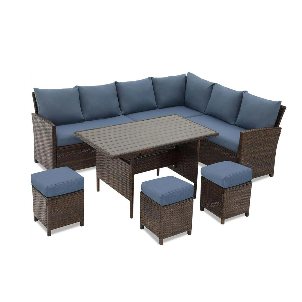 7 Piece Wicker Patio Dining Set