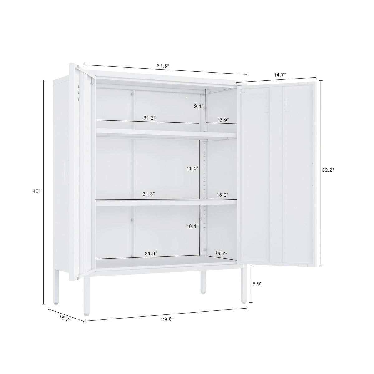 Naomi 32" Metal Accent Cabinet