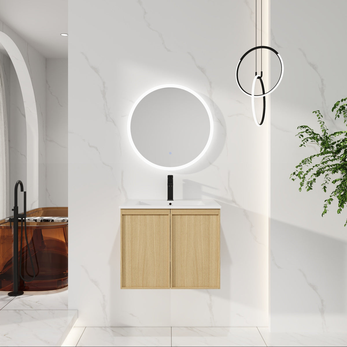 24" Floating Bathroom Vanity with Sink