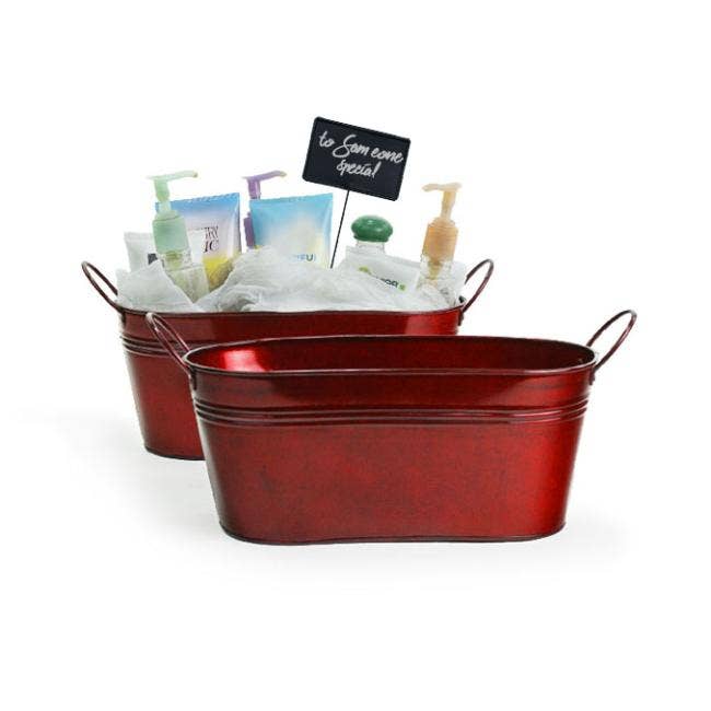 12 inch Tin Oval Tub- Multiple finishes