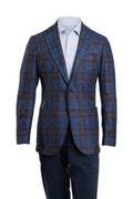 Sartorio Double Windowpane Virgin Wool-Silk-Linen Sport Jacket
