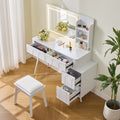 Modern Makeup Vanity Desk with LED Lights & Mirror