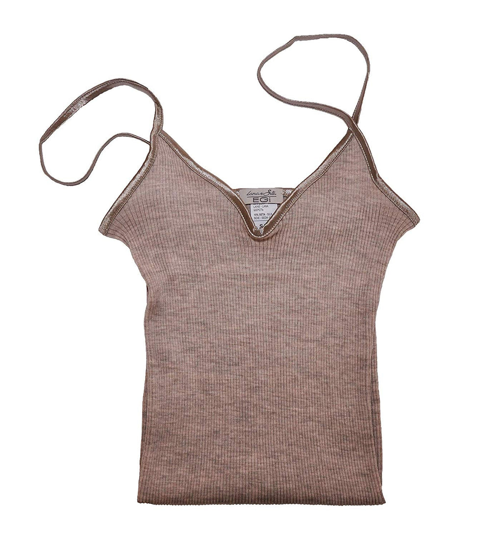 EGi Luxury Wool Silk Camisole Spaghetti Straps Top. Proudly Made in Italy (1407)