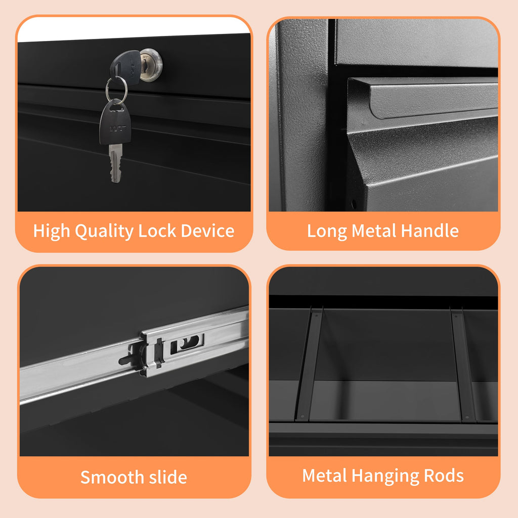 2 Drawer Lateral File Cabinet with Lock