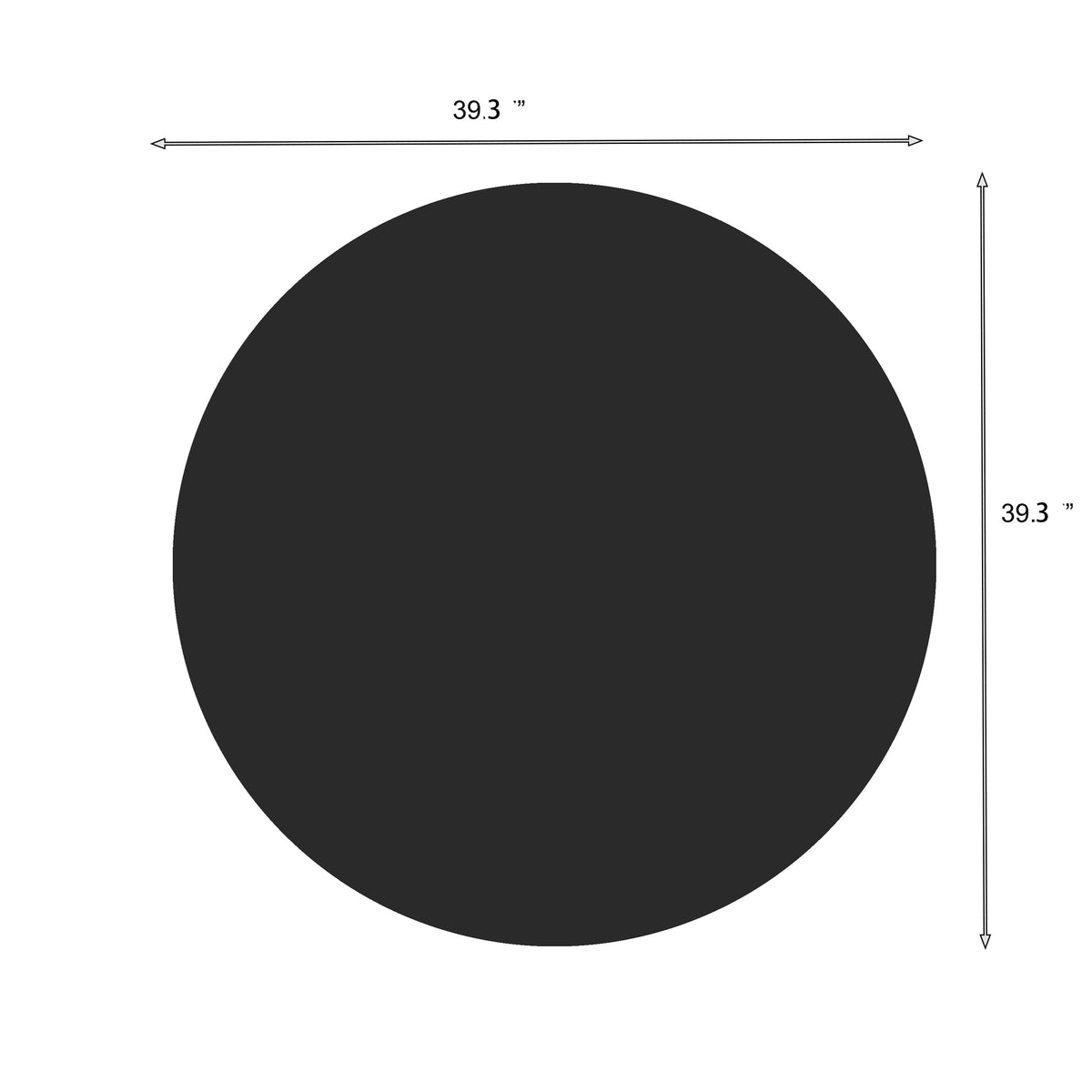 Black Tempered Glass Table Top - 39.3 Inch Round