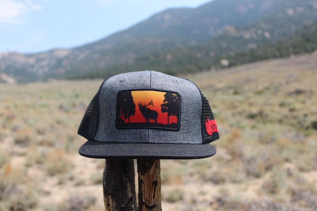 Charcoal Elk Sunset hat