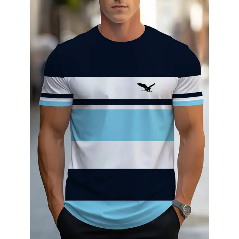Men's Short-sleeved T-shirt Business Casual Series Digital 3D Printing