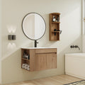 30" Wall-Mounted Bathroom Vanity With Sink and Storage Rack