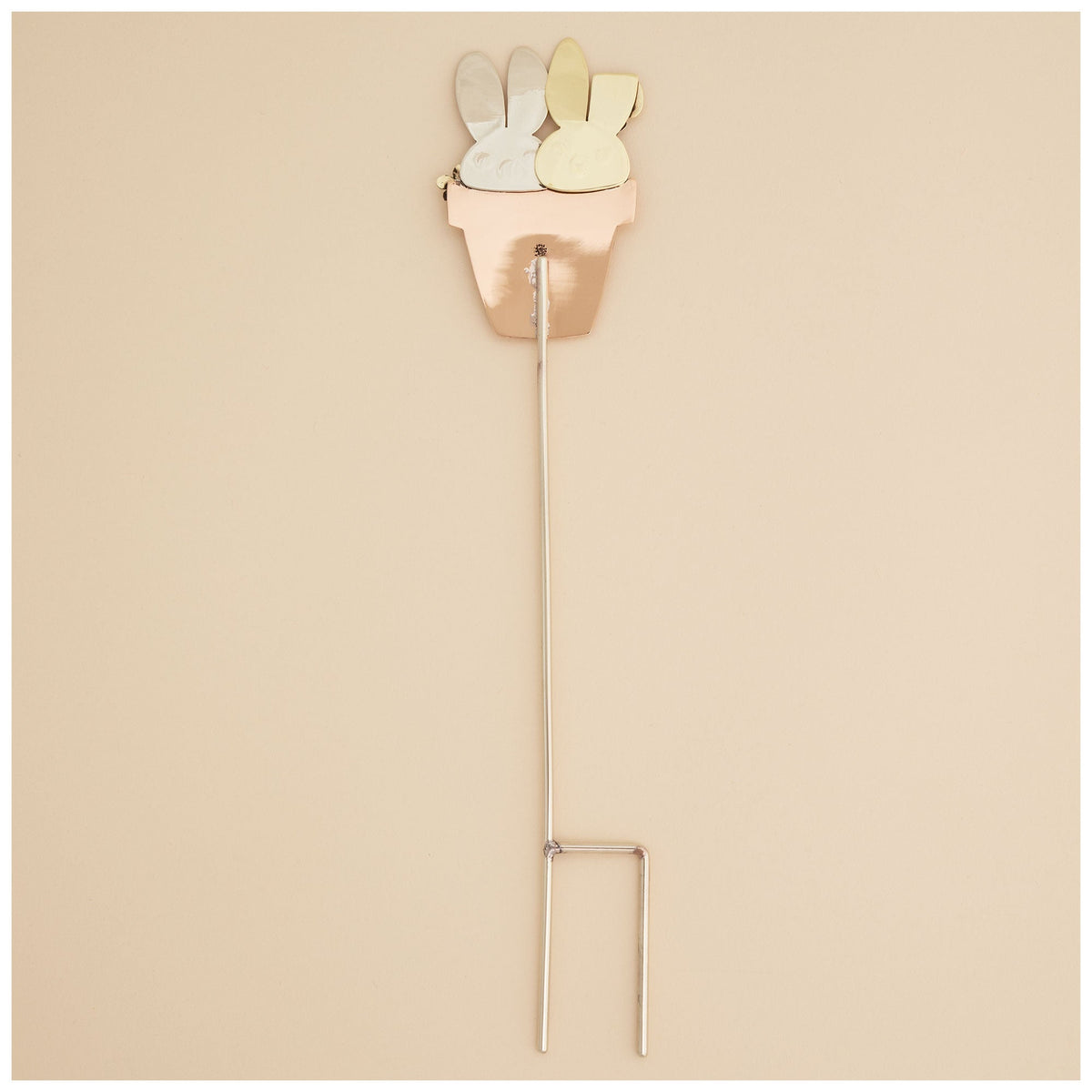 Sweet Bunnies Mixed Metal Plant Stake