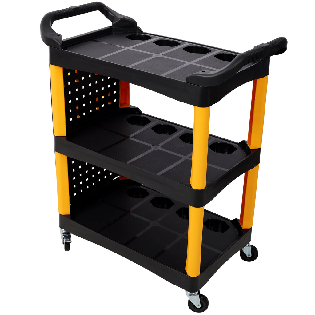 3 Tier Rolling Auto Detail Cart With Wheels