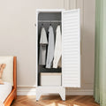 Narrow Metal Storage Closet with Single Louvered Door