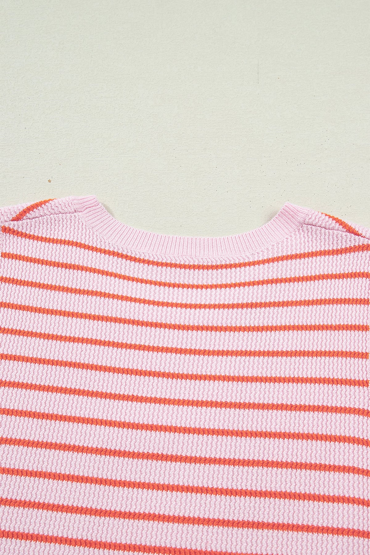 Stripe Textured Knit Sleeveless Sweater Top
